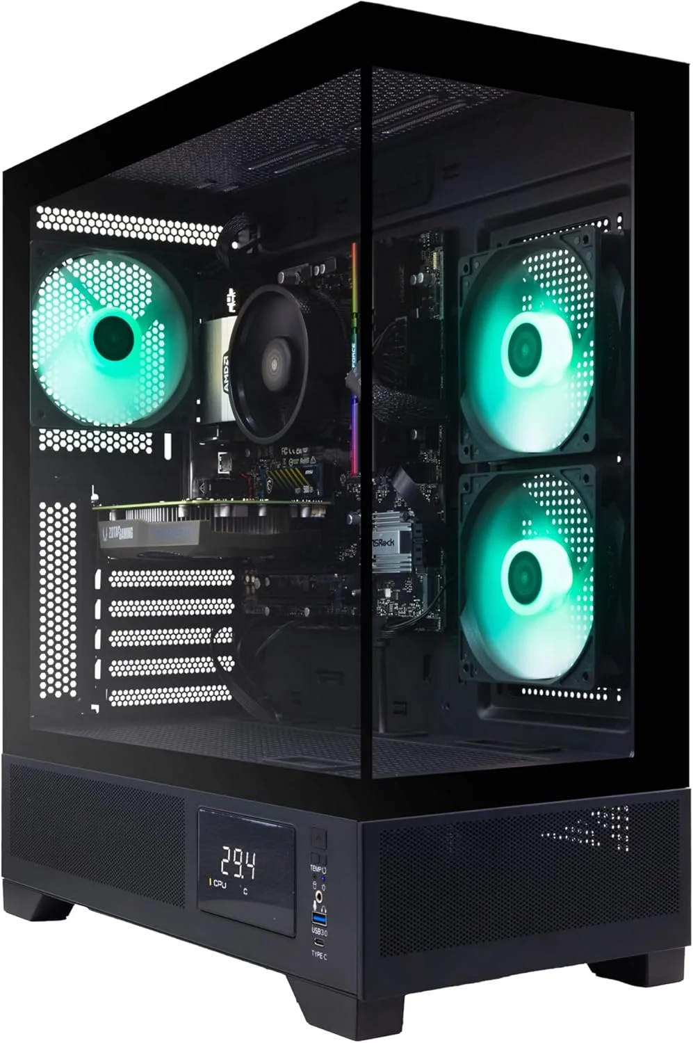 کامپیوتر رومیزی مخصوص بازی ZOTAC MEK با قابلیت‌های پیشرفته هوش مصنوعی - NVIDIA GeForce RTX 3050، AMD Ryzen 5 5500 4.2GHz، 16GB DDR4، 500GB NVME M.2 SSD، منبع تغذیه 650W 80+ Gold، WiFi 6E، Windows 11 Home