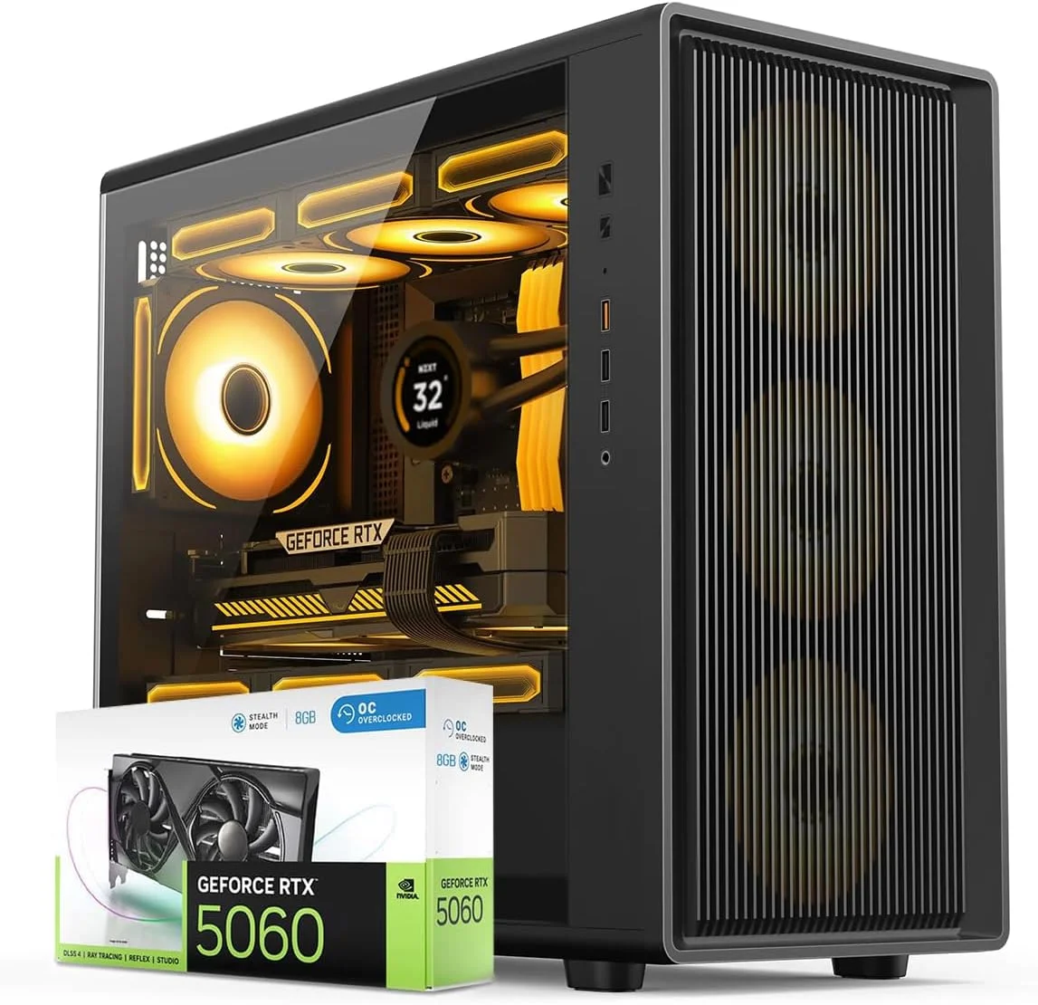 کامپیوتر گیمینگ فرست ویو فراست ریج - پردازنده نسل ۱۴ اینتل i7-14700KF، کارت گرافیک RTX 5060 با ۸ گیگابایت حافظه، ۱۶ گیگابایت رم DDR5 RGB، ۲ ترابایت SSD (۱ ترابایت NVMe + ۱ ترابایت SATA)، وای فای، خنک کننده ARGB، ویندوز ۱۱ پرو - دسکتاپ با عملکرد بالا