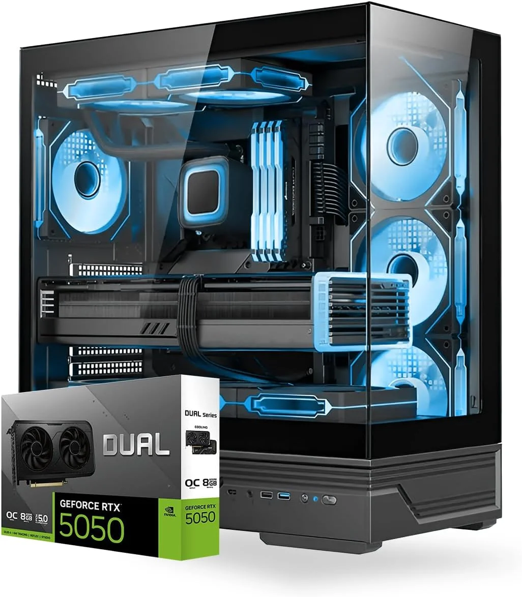 کامپیوتر گیمینگ فرست ویو آیس بریکر – پردازنده Intel Core Ultra 7-265KF، گرافیک 8GB RTX 5050، رم 64GB DDR5 RGB، حافظه 1TB NVMe SSD، وای فای، خنک کننده ARGB، ویندوز 11 پرو، دسکتاپ با عملکرد بالا