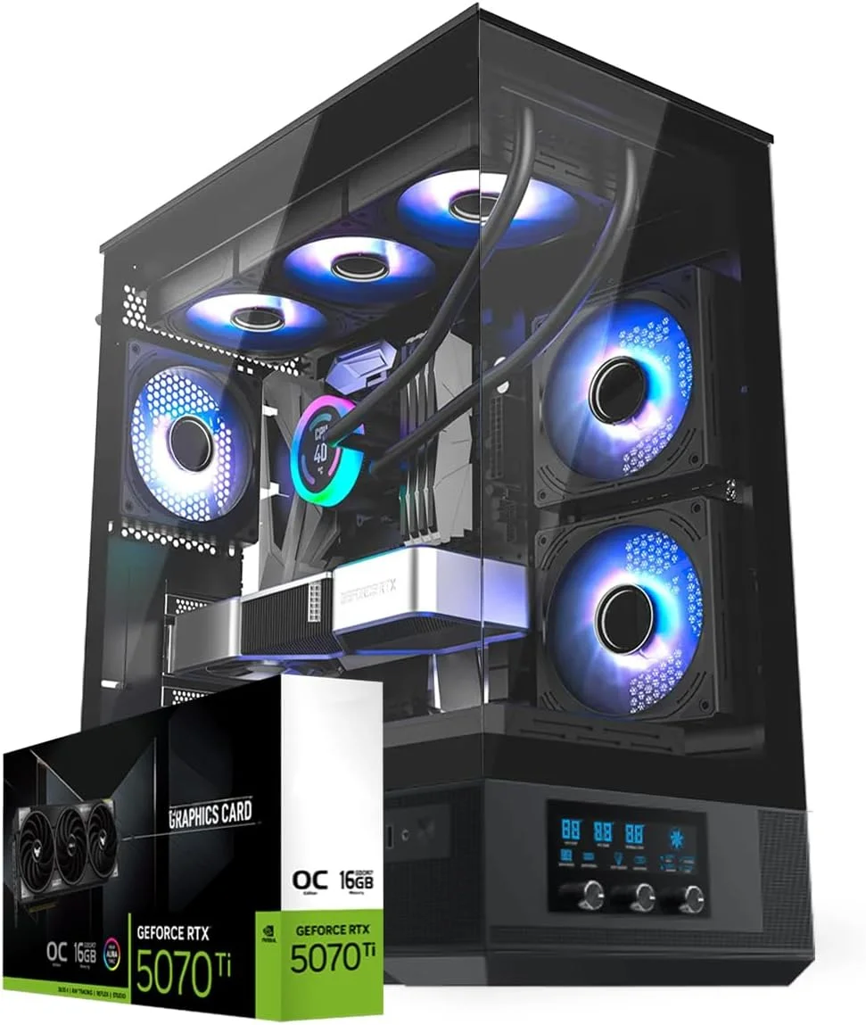 کامپیوتر گیمینگ فرست ویو NightReaper – AMD Ryzen 9-9900X، گرافیک 12GB RTX 5070 ARGB OC، رم 16GB DDR5 RGB، SSD NVMe 1TB، WiFi، خنک کننده ARGB، ویندوز 11 پرو، دسکتاپ با عملکرد بالا