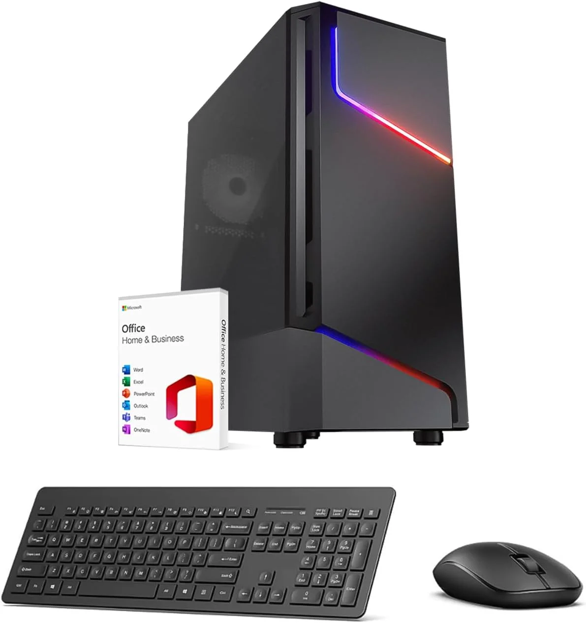 کامپیوتر رومیزی تجاری فرست ویو Taskform - نسل دوازدهم Intel i5-12400، رم 16 گیگابایتی DDR5، حافظه اس اس دی 1 ترابایتی NVMe، وای فای، ویندوز 11 پرو، شامل آخرین نسخه MS Office Home & Business، کیبورد و ماوس