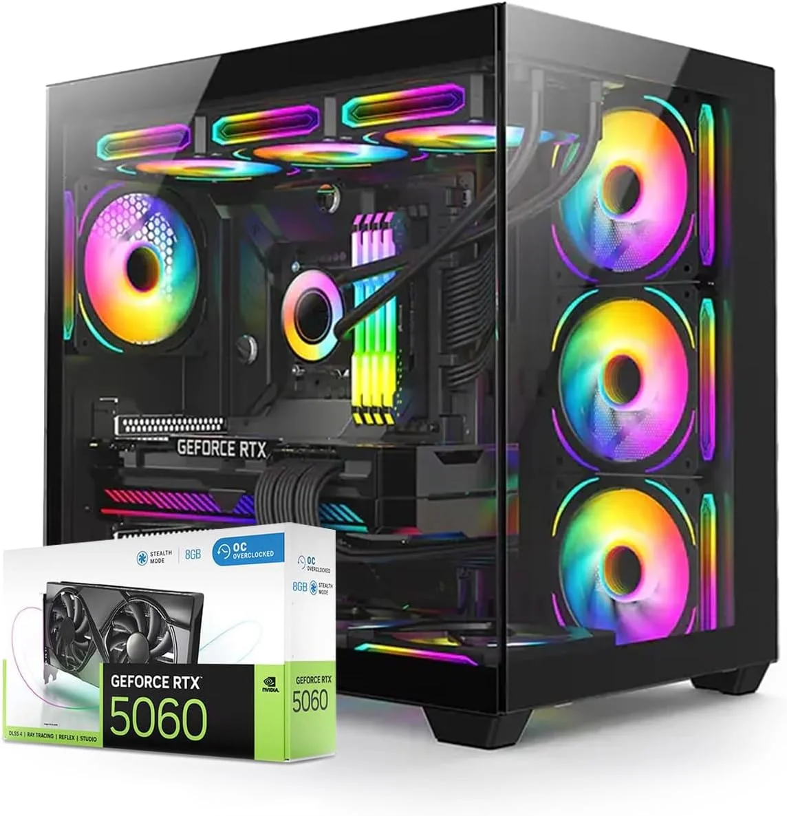 کامپیوتر گیمینگ فرست ویو TempestX – پردازنده Intel Core Ultra 5-245KF، کارت گرافیک 8GB RTX 5060، رم 16GB DDR5 RGB، حافظه 1TB NVMe SSD، وای فای، خنک کننده ARGB، ویندوز 11 پرو، دسکتاپ با عملکرد بالا