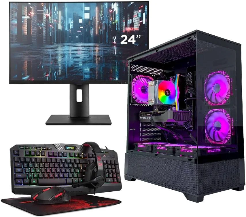 بسته کامل کامپیوتر گیمینگ - پردازنده Intel Core i5-12400F | کارت گرافیک GeForce RTX 3060 12GB | رم 16GB DDR4 | حافظه 1TB NVMe SSD | خنک کننده بادی | مادربرد H610 | منبع تغذیه 650W 80+ | مانیتور 24 اینچ، کیبورد، ماوس و هدفون (ارتقا یافته) بسته کامل کامپیوتر گیمینگ - پردازنده Intel Core i5-12400F | کارت گرافیک GeForce RTX 3060 12GB | رم 16GB DDR4 | حافظه 1TB NVMe SSD | خنک کننده بادی | مادربرد H610 | منبع تغذیه 650W 80+ | مانیتور 24 اینچ، کیبورد، ماوس و هدفون (ارتقا یافته)