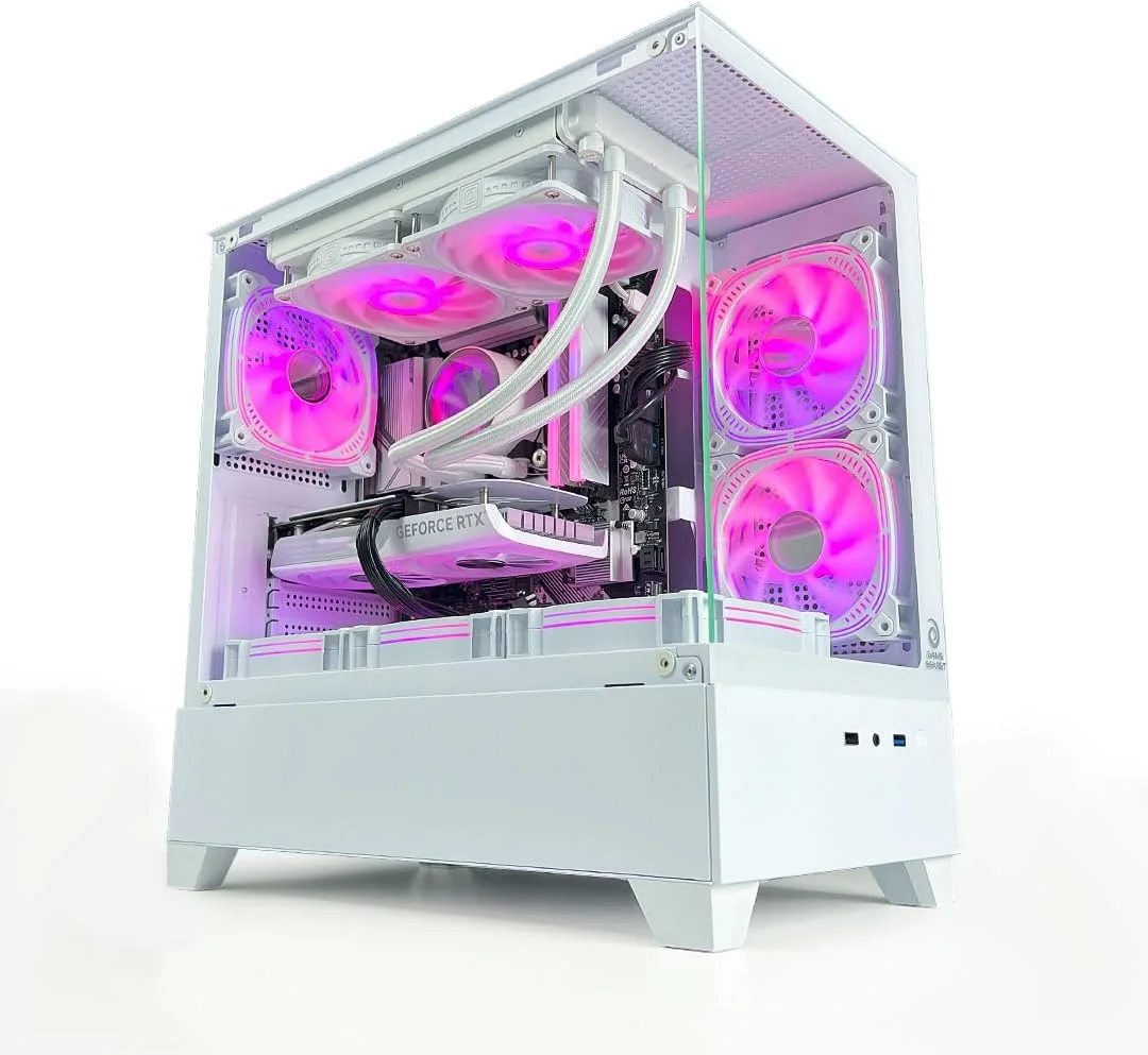 کامپیوتر گیمینگ Skye - پردازنده Intel Core i5-14400F | کارت گرافیک GeForce RTX 5060Ti 8GB | رم 32GB DDR5 | حافظه SSD NVMe 1TB + هارد دیسک 2TB | خنک کننده مایع 240mm | مادربرد H610 MB | منبع تغذیه 650W 80+ | WiFi/BT/Win11 Pro | کامپیوتر رومیزی