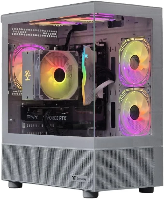 کامپیوتر گیمینگ رومیزی i7-12700F، RTX 5060 8GB، رم 16GB DDR4 3600MHz، SSD NVMe 1TB، ویندوز 11 پرو، (سفید، RTX 5060 8GB، ویندوز، 16، گیگابایت)