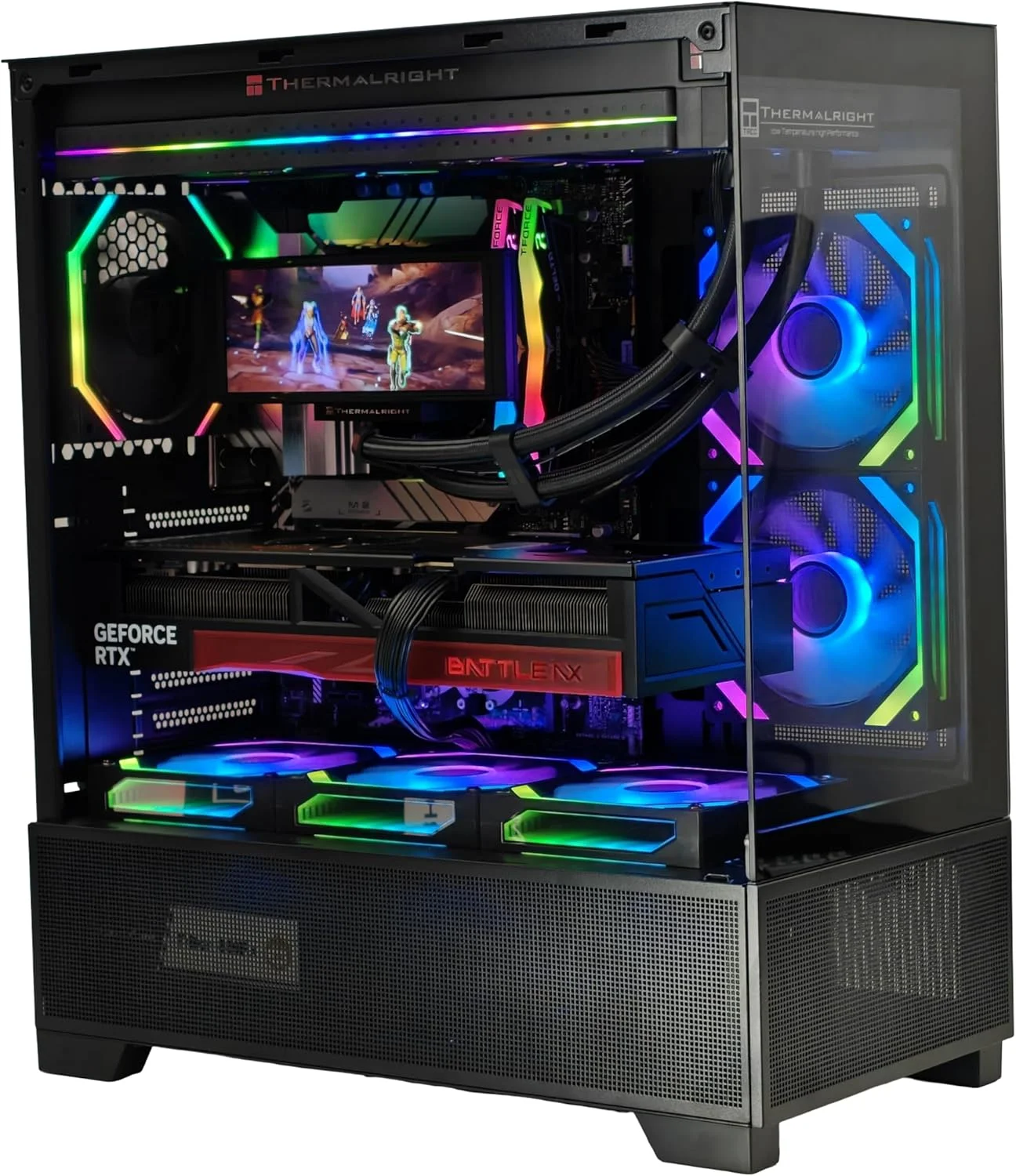 کامپیوتر گیمینگ i9-14900KF (تا 6.00 گیگاهرتز) | RTX 5060 8GB GDDR7 | SSD 2TB NVMe M.2 | RAM 32GB DDR5 6000MHZ | خنک کننده مایع پردازنده LCD 360MM | WIFI READY WIN 11 PRO