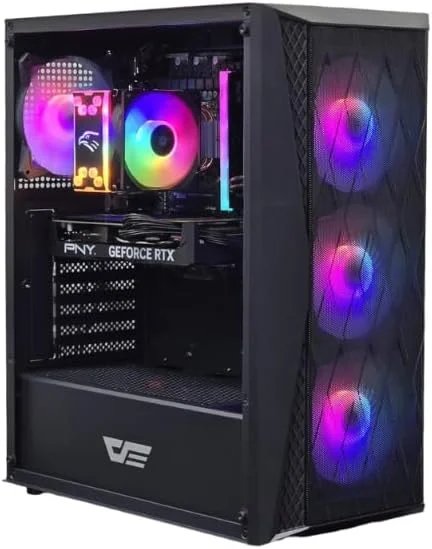 کامپیوتر رومیزی گیمینگ، پردازنده Intel i5-14400F، کارت گرافیک RTX 4060 8GB، رم 32GB DDR5، حافظه SSD NVMe 1TB، ویندوز 11 پرو