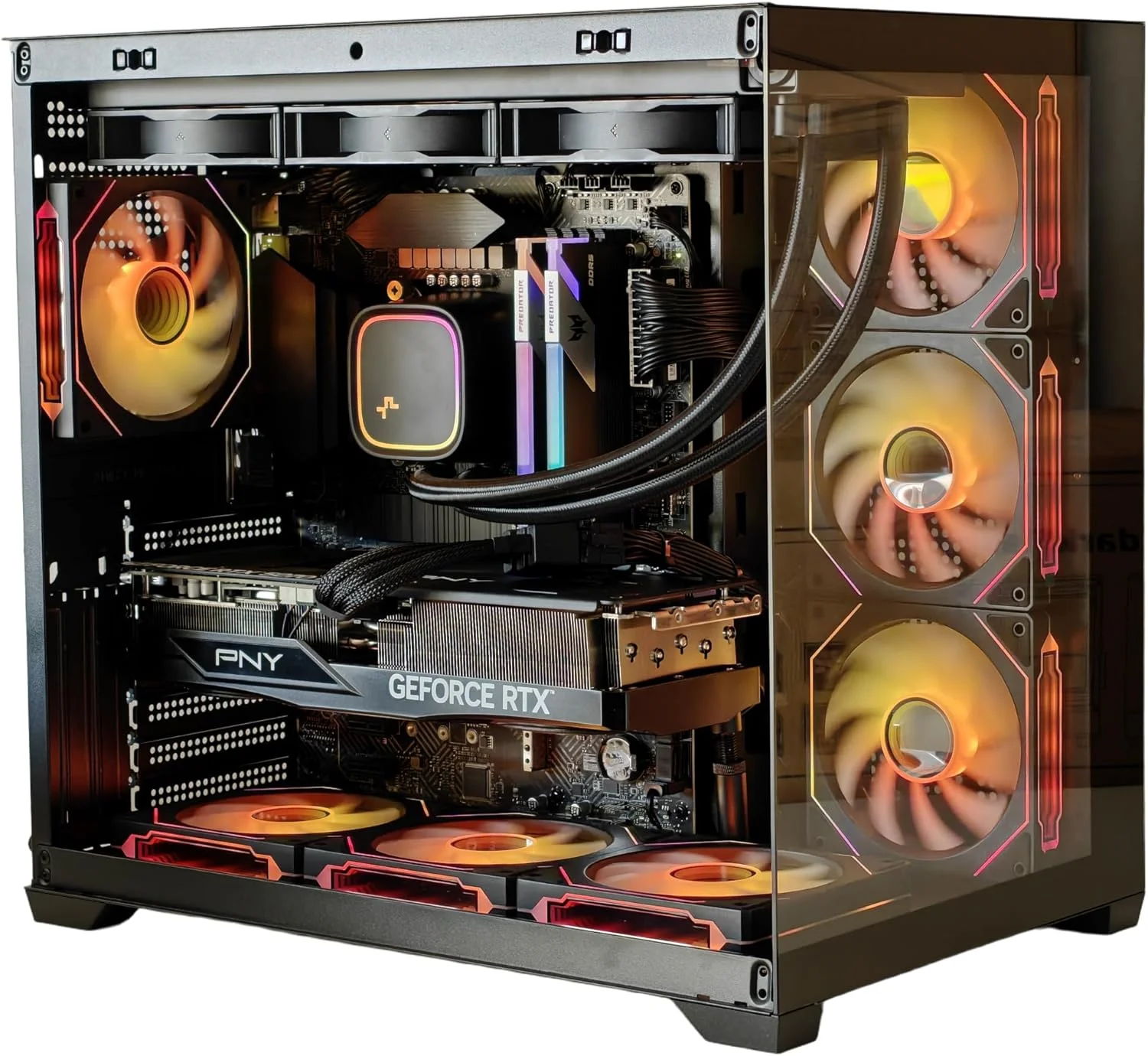 کامپیوتر گیمینگ i9-14900KF (تا 6.00 گیگاهرتز) | RTX 5060 Ti 16GB GDDR7 | SSD 1TB NVMe M.2 | RAM 32GB DDR5 6000MHZ | خنک کننده مایع پردازنده 360MM | WIFI READY WIN 11 PRO (RTX 5060 Ti 16GB)