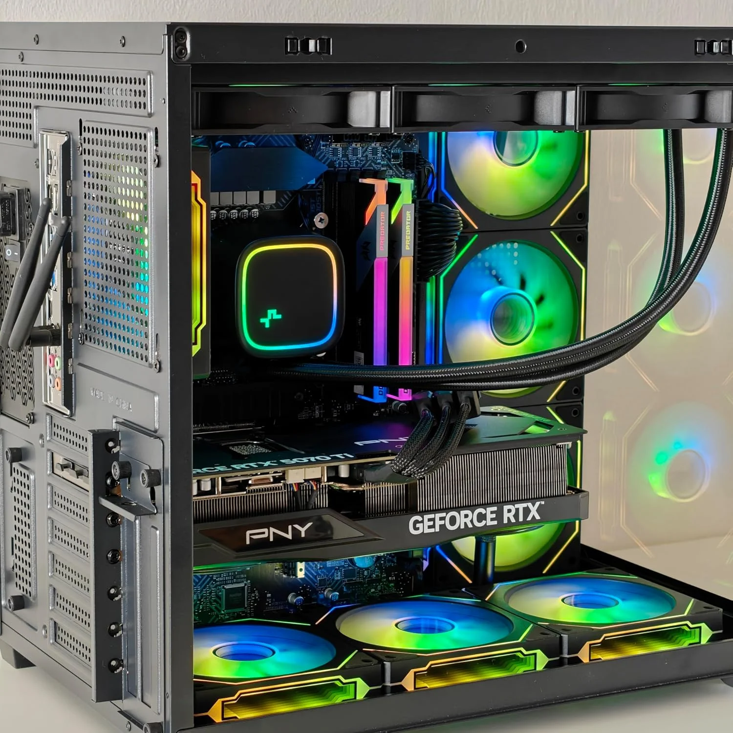 کامپیوتر گیمینگ i9-14900KF (تا 6.00 گیگاهرتز) | RTX 5070 12GB GDDR7 | SSD 1TB NVMe M.2 | RAM 32GB DDR5 6000MHZ | خنک کننده مایع پردازنده 360MM | WIFI READY WIN 11 PRO (RTX 5070 12GB)