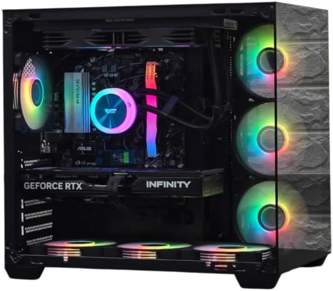 کامپیوتر گیمینگ قدرتمند – Intel Core i7-14700KF، NVIDIA GeForce RTX 5060 Ti 16GB، رم 32GB DDR5، SSD NVMe 1TB – ویندوز 11 پرو، کیس RGB