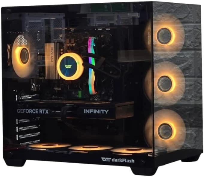 کامپیوتر گیمینگ قدرتمند با ۳۲ گیگابایت رم DDR5 | پردازنده AMD Ryzen 7 7800X3D | کارت گرافیک NVIDIA RTX 5070 با ۱۲ گیگابایت حافظه | ۱ ترابایت حافظه NVMe SSD | سیستم خنک کننده مایع | ویندوز ۱۱ پرو