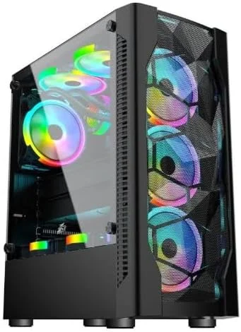 کامپیوتر گیمینگ با پردازنده Core i5-12400F نسل دوازدهم | کارت گرافیک RTX 3050 6GB GDDR6 | رم 16GB DDR4 | اس اس دی 1TB NVMe | ویندوز 10 پرو | کامپیوتر رومیزی RGB (مشکی)