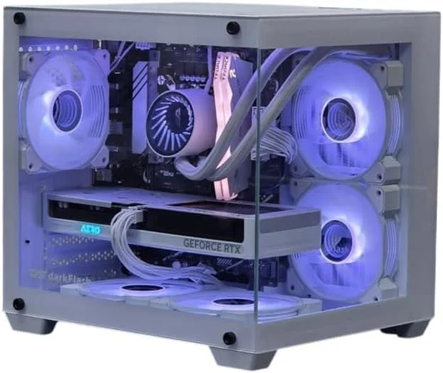 کامپیوتر گیمینگ قدرتمند با پردازنده Core i9-14900KF (تا 6.0 گیگاهرتز)، RTX 5060 8GB GDDR7، رم 32GB DDR5 6000MHz، حافظه SSD NVMe 1TB، خنک کننده مایع پردازنده 240mm – کامپیوتر رومیزی برای گیمینگ و استریم