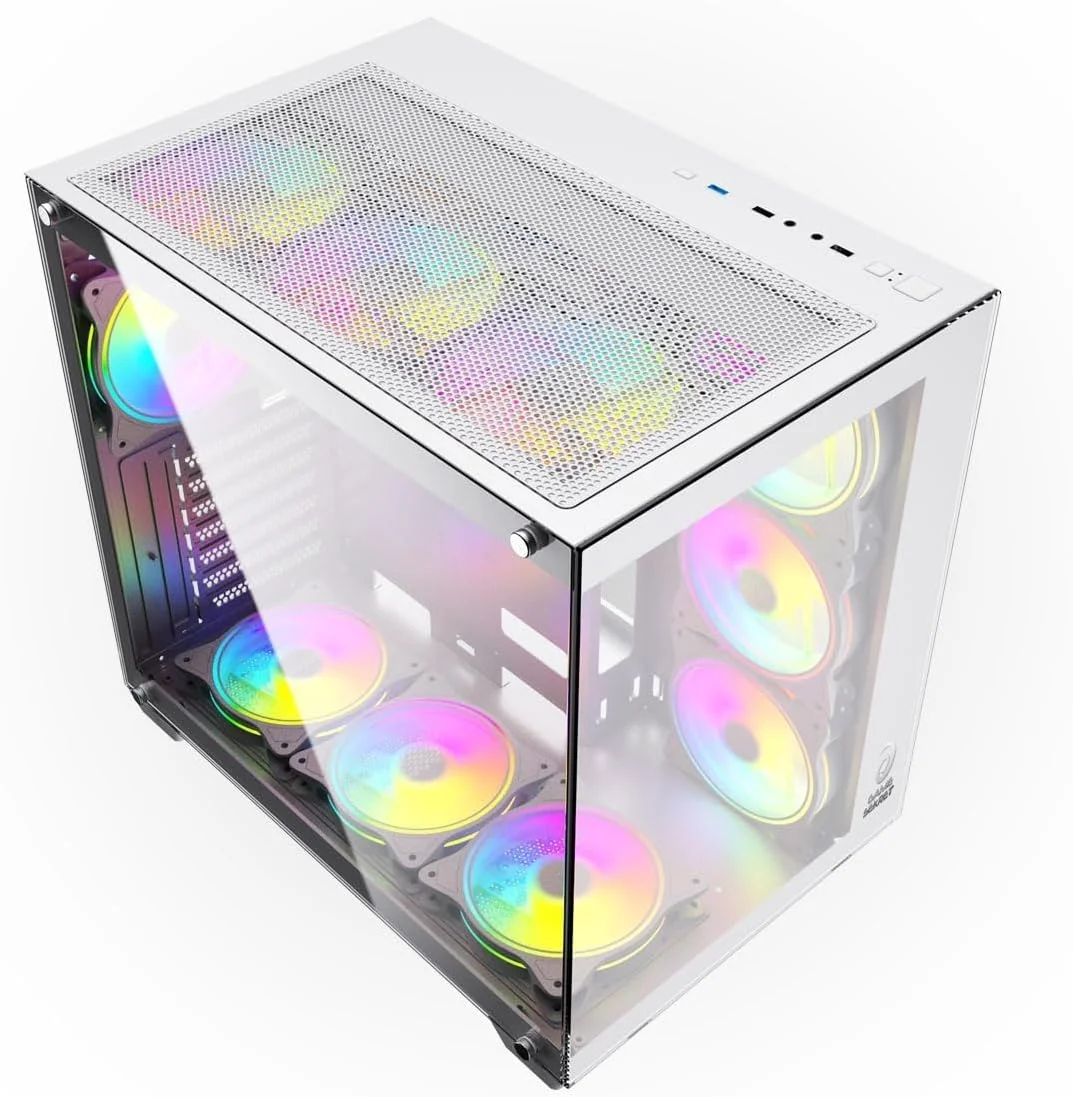 باندل کامپیوتر گیمینگ Game Sekret، پردازنده Intel i5 نسل 12، کارت گرافیک Nvidia Geforce RTX 4060 با 8GB حافظه، 16GB رم DDR4، 1TB NVME SSD، کامپیوتر رومیزی گیمینگ (سفید) (ارتقا یافته)