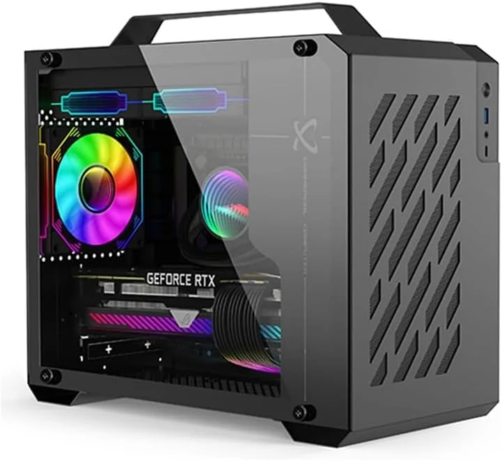 کامپیوتر رومیزی کوچک و قابل حمل مناسب بازی و کاربری حرفه ای مشکی: AMD Ryzen 7 | انتخاب کارت گرافیک | 32 گیگابایت رم | 1 ترابایت SSD NMVE/SATA | ویندوز 10 | وای فای و بلوتوث آماده (RYZEN 7 + RX 580 8GB)