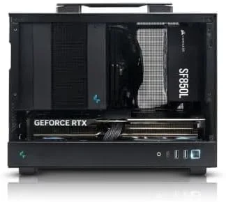 کامپیوتر رومیزی مینی ITX قابل حمل iDEALS مشکی: پردازنده Core i7 | کارت گرافیک (انتخابی) | 16 گیگابایت رم | 1 ترابایت NVME/SSD | ویندوز 10 | وای فای و بلوتوث آماده (CORE I7 + GTX 1050TI 4GB GRAPHICS)