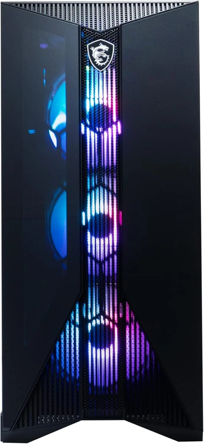 کامپیوتر گیمینگ MSI Aegis RS: پردازنده Intel Core i7-14700KF، کارت گرافیک Geforce RTX 4070 Ti Super، حافظه رم 32GB DDR5، حافظه SSD 2TB m.2 NVMe، خنک کننده مایع، WiFi، کیبورد و ماوس، مناسب برای اسمبل، ویندوز 11 Home: 14NUF7-673US