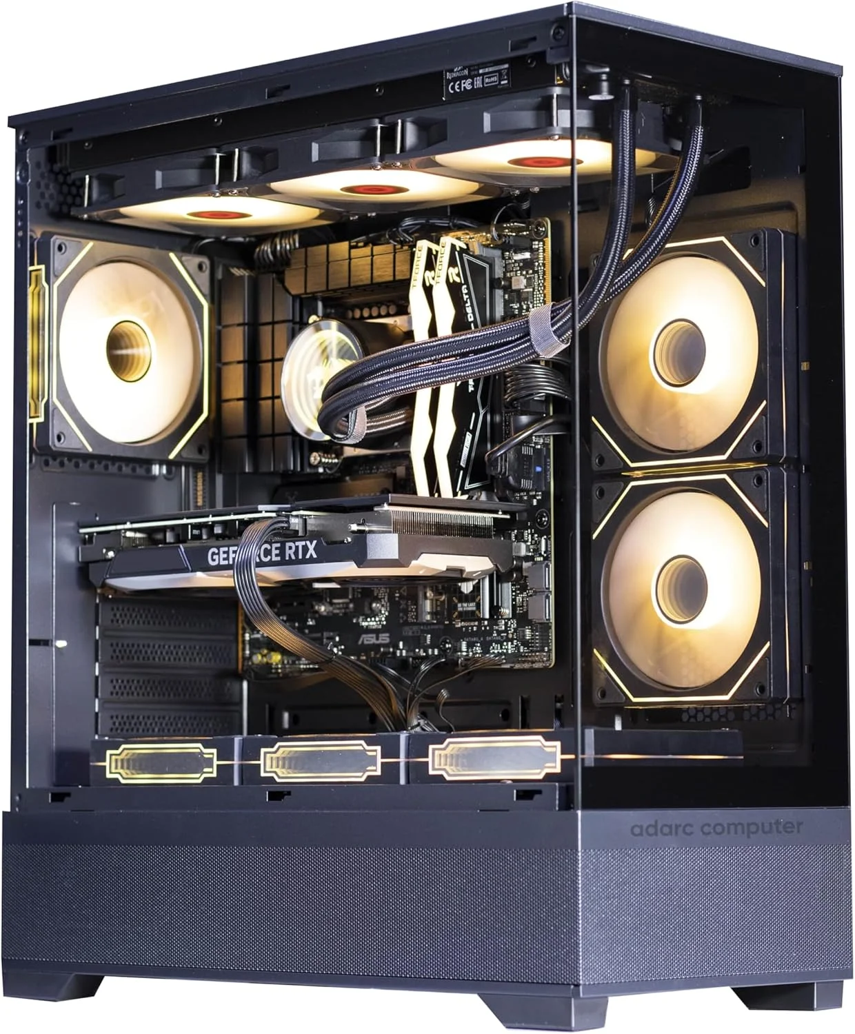 کامپیوتر گیمینگ نانوتک - Intel i7-14700F، Nvidia RTX 4070 Super، 32 گیگابایت DDR5 6000MHz، 2 ترابایت Nvme M.2 SSD، ویندوز 11 پرو، کیس پردازنده RGB (Intel i7-14700F, RTX 4070 SUPER)