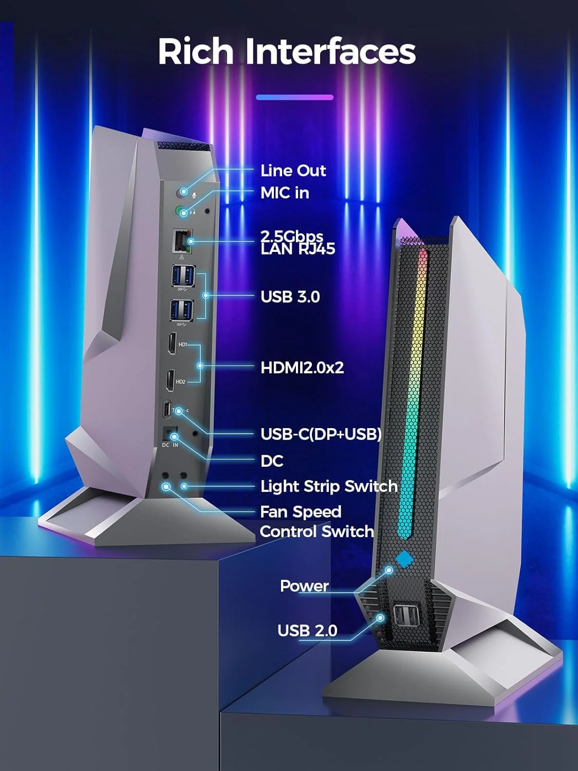 مینی کامپیوتر گیمینگ TOPGRO T1-Pro با پردازنده Core i7-13700H و کارت گرافیک RTX 4060 8G GDDR6، کامپیوتر گیمینگ با 32 گیگابایت رم DDR5-5200، حافظه 1 ترابایتی PCIe4.0 SSD، نورپردازی RGB قابل تنظیم، WiFi6E/BT5.3/2.5G LAN/USB-C 4K@60Hz و سیستم عامل Win11 Pro مینی کامپیوتر گیمینگ TOPGRO T1-Pro با پردازنده Core i7-13700H و کارت گرافیک RTX 4060 8G GDDR6، کامپیوتر گیمینگ با 32 گیگابایت رم DDR5-5200، حافظه 1 ترابایتی PCIe4.0 SSD، نورپردازی RGB قابل تنظیم، WiFi6E/BT5.3/2.5G LAN/USB-C 4K@60Hz و سیستم عامل Win11 Pro