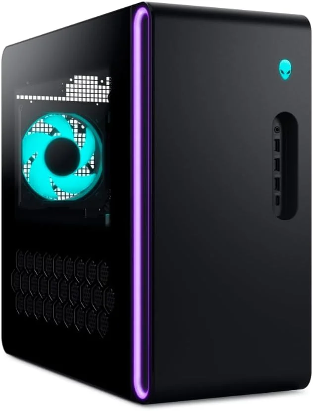 جدیدترین کامپیوتر رومیزی گیمینگ دِل Alien.Ware Aurora R16 - پردازنده Intel Core Ultra 9 285، رم 64 گیگابایت DDR5 5200 MT/s، حافظه SSD 2 ترابایت، کارت گرافیک GeForce RTX 5080 16GB GDDR7 با عملکرد هوش مصنوعی، منبع تغذیه 1000 وات، پنل جانبی شفاف، ویندوز 11
