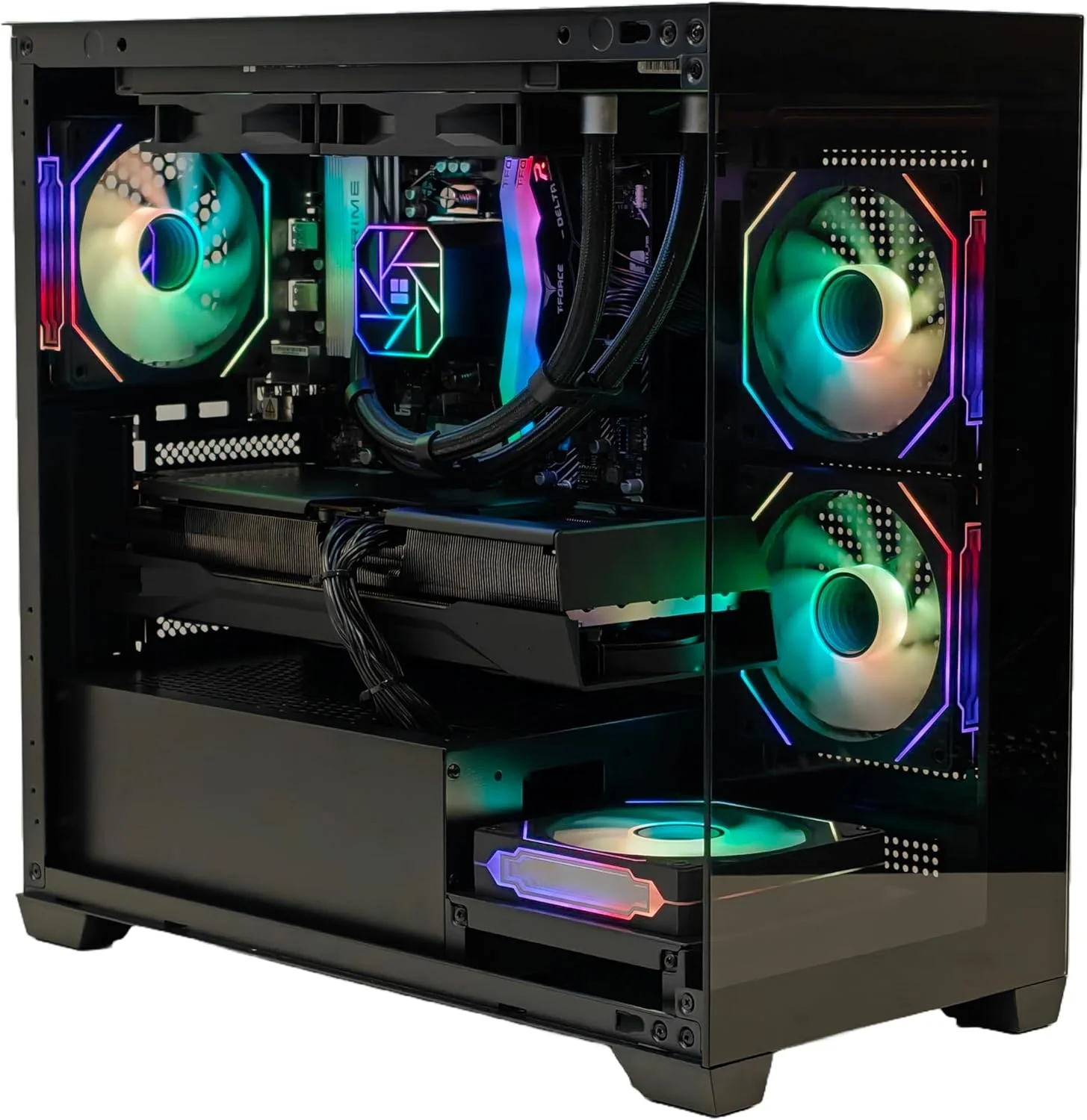 کامپیوتر گیمینگ رایزن 7 8700F تا 5.0 گیگاهرتز | RTX 5070 Ti 16GB GDDR7 | رم 32GB DDR5 6000MHZ | 1TB NVME GEN 4 | کیس مشکی FT418 | ویندوز 11 پرو | وای فای آماده