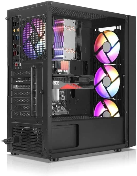 کامپیوتر رومیزی گیمینگ و ورک استیشن Ryzen 5 (6 هسته 12 رشته) | انتخاب کارت گرافیک | 16 گیگابایت رم | 1 ترابایت SSD | ویندوز 10 | وای فای و بلوتوث