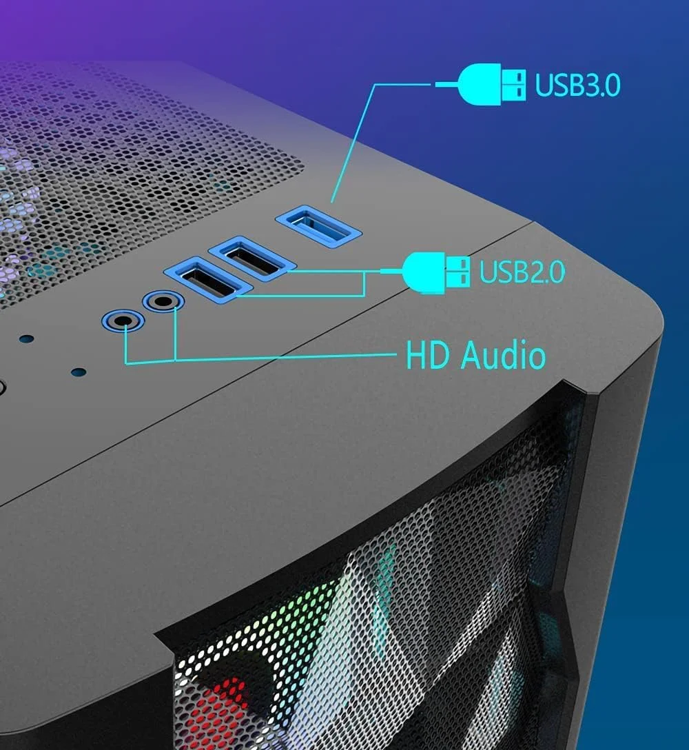 کامپیوتر گیمینگ/ایستگاه کاری اقتصادی (RYZEN 5 5600 + RTX 2060 SUPER 8GB DLSS): AMD Ryzen 5 | گزینه GPU | رم 16 گیگابایتی | SSD NVME/SATA 1 ترابایتی | ویندوز 10 | WIFI BT آماده