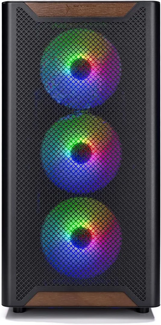 کامپیوتر گیمینگ دسکتاپ Skytech Chronos، رایزن 5 9600X 3.9 گیگاهرتز (توربو بوست 5.4 گیگاهرتز)، AMD RX 9070 با 16 گیگابایت GDDR6، اس اس دی 1 ترابایتی Gen4 NVMe، رم 16 گیگابایتی DDR5 6000، پاور 850 واتی گلد، وای فای، ویندوز 11