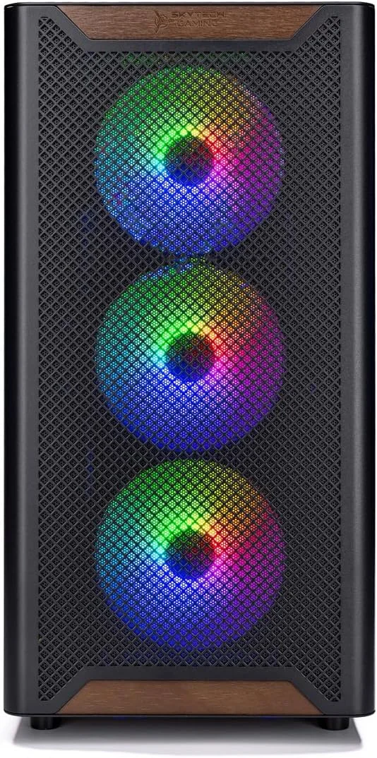کامپیوتر رومیزی گیمینگ Skytech Chronos 3، Ryzen 7 7700 3.8 گیگاهرتز (5.3 گیگاهرتز)، AMD RX 9070XT 16GB، 2 ترابایت Gen4 NVMe SSD، رم 32 گیگابایت DDR5 6000 RGB، منبع تغذیه 850W Gold ATX 3، Wi-Fi، ویندوز 11