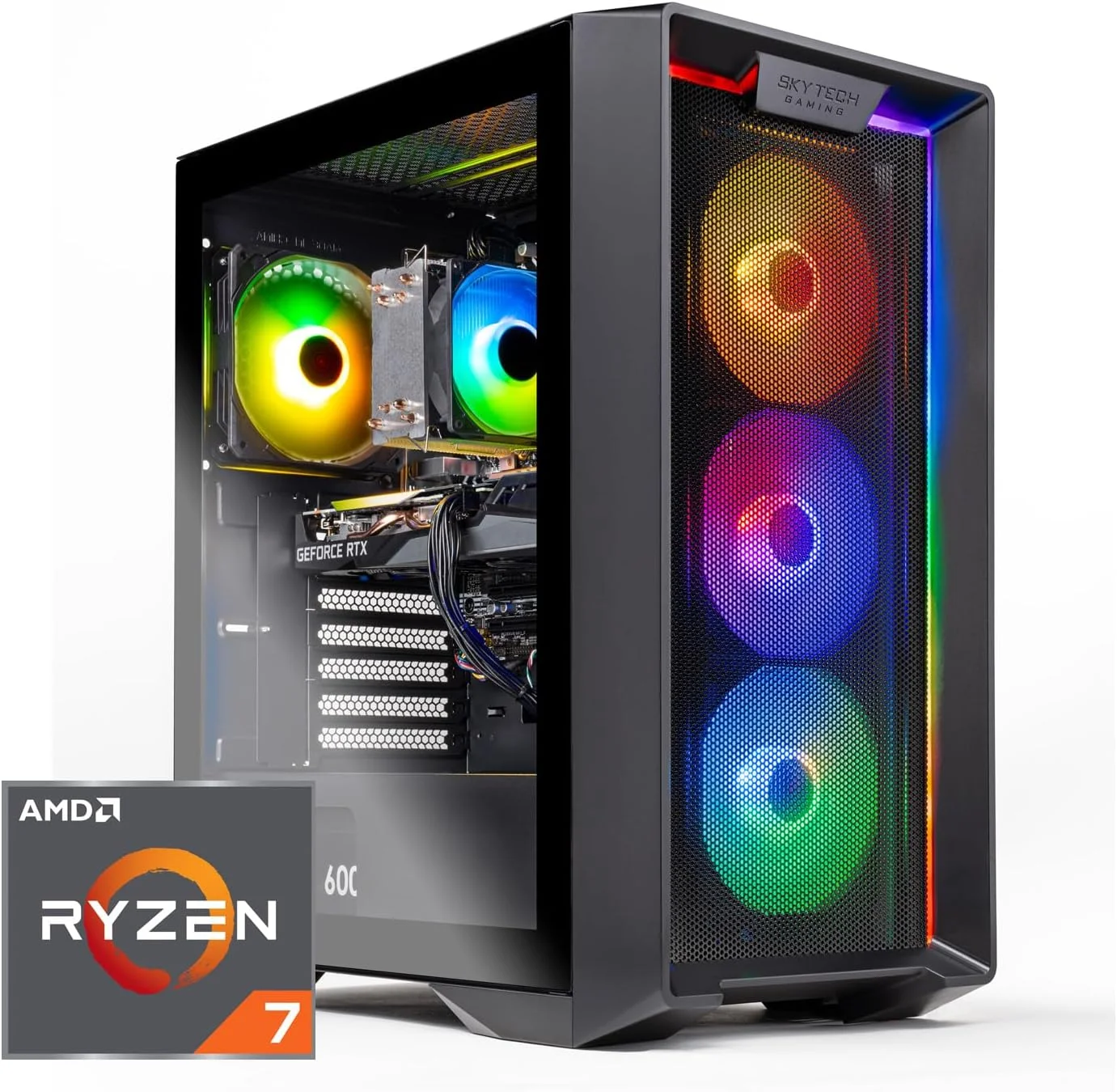 کامپیوتر گیمینگ رومیزی Skytech Nebula، Ryzen 7 5700 3.7 گیگاهرتز (4.6 گیگاهرتز توربو بوست)، NVIDIA RTX 4060 Ti 8GB GDDR6X، 1 ترابایت SSD، 16 گیگابایت DDR4 RAM 3200، منبع تغذیه 650W Gold، Wi-Fi، ویندوز 11 هوم کامپیوتر گیمینگ رومیزی Skytech Nebula، Ryzen 7 5700 3.7 گیگاهرتز (4.6 گیگاهرتز توربو بوست)، NVIDIA RTX 4060 Ti 8GB GDDR6X، 1 ترابایت SSD، 16 گیگابایت DDR4 RAM 3200، منبع تغذیه 650W Gold، Wi-Fi، ویندوز 11 هوم
