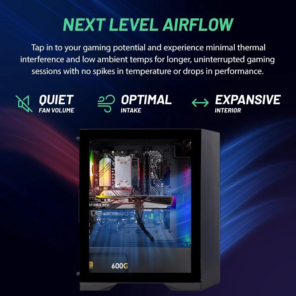 کامپیوتر گیمینگ رومیزی Skytech Nebula، Ryzen 7 5700 3.7 گیگاهرتز (4.6 گیگاهرتز توربو بوست)، NVIDIA RTX 4060 Ti 8GB GDDR6X، 1 ترابایت SSD، 16 گیگابایت DDR4 RAM 3200، منبع تغذیه 650W Gold، Wi-Fi، ویندوز 11 هوم کامپیوتر گیمینگ رومیزی Skytech Nebula، Ryzen 7 5700 3.7 گیگاهرتز (4.6 گیگاهرتز توربو بوست)، NVIDIA RTX 4060 Ti 8GB GDDR6X، 1 ترابایت SSD، 16 گیگابایت DDR4 RAM 3200، منبع تغذیه 650W Gold، Wi-Fi، ویندوز 11 هوم