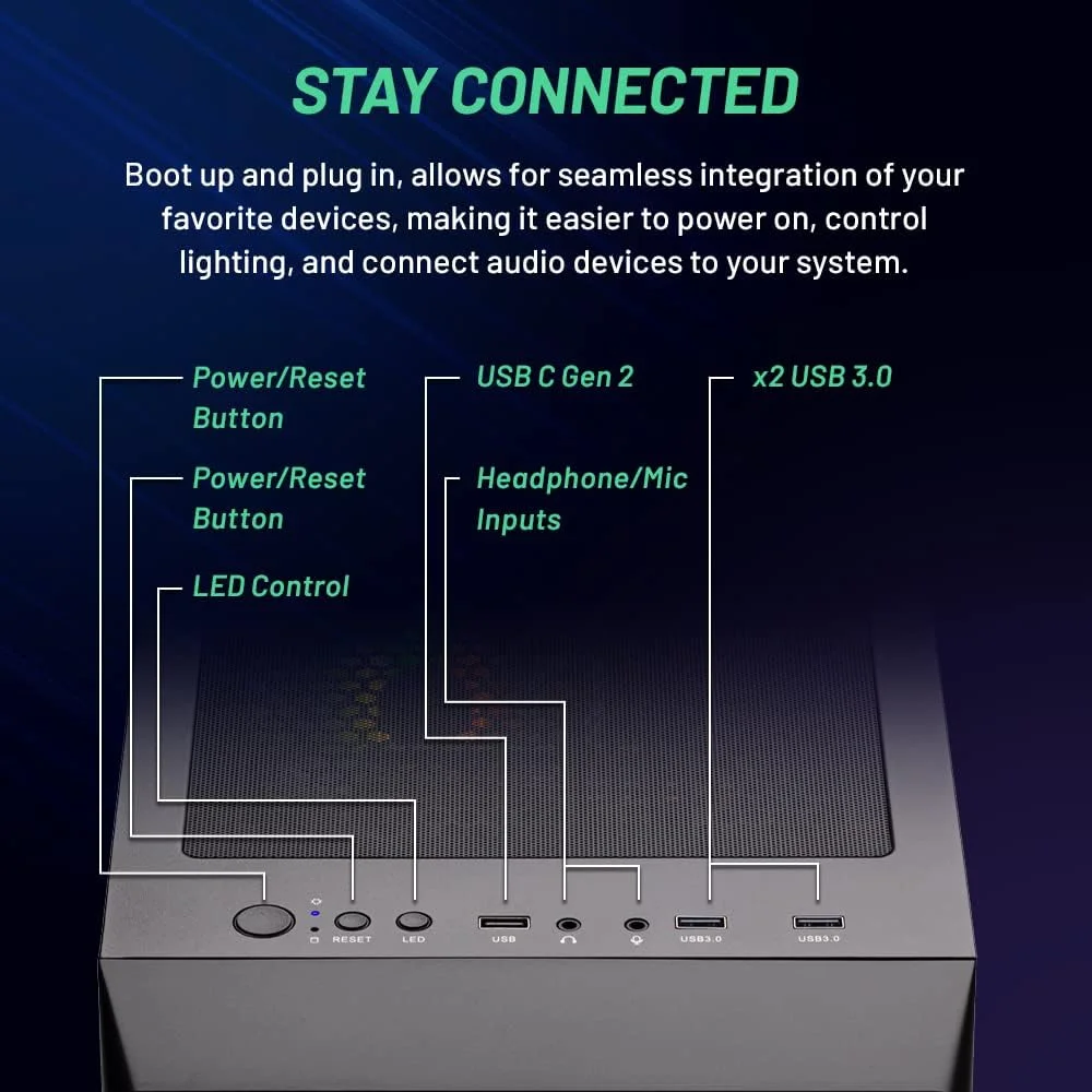 کامپیوتر گیمینگ رومیزی Skytech Nebula، Ryzen 7 5700 3.7 گیگاهرتز (4.6 گیگاهرتز توربو بوست)، NVIDIA RTX 4060 Ti 8GB GDDR6X، 1 ترابایت SSD، 16 گیگابایت DDR4 RAM 3200، منبع تغذیه 650W Gold، Wi-Fi، ویندوز 11 هوم کامپیوتر گیمینگ رومیزی Skytech Nebula، Ryzen 7 5700 3.7 گیگاهرتز (4.6 گیگاهرتز توربو بوست)، NVIDIA RTX 4060 Ti 8GB GDDR6X، 1 ترابایت SSD، 16 گیگابایت DDR4 RAM 3200، منبع تغذیه 650W Gold، Wi-Fi، ویندوز 11 هوم