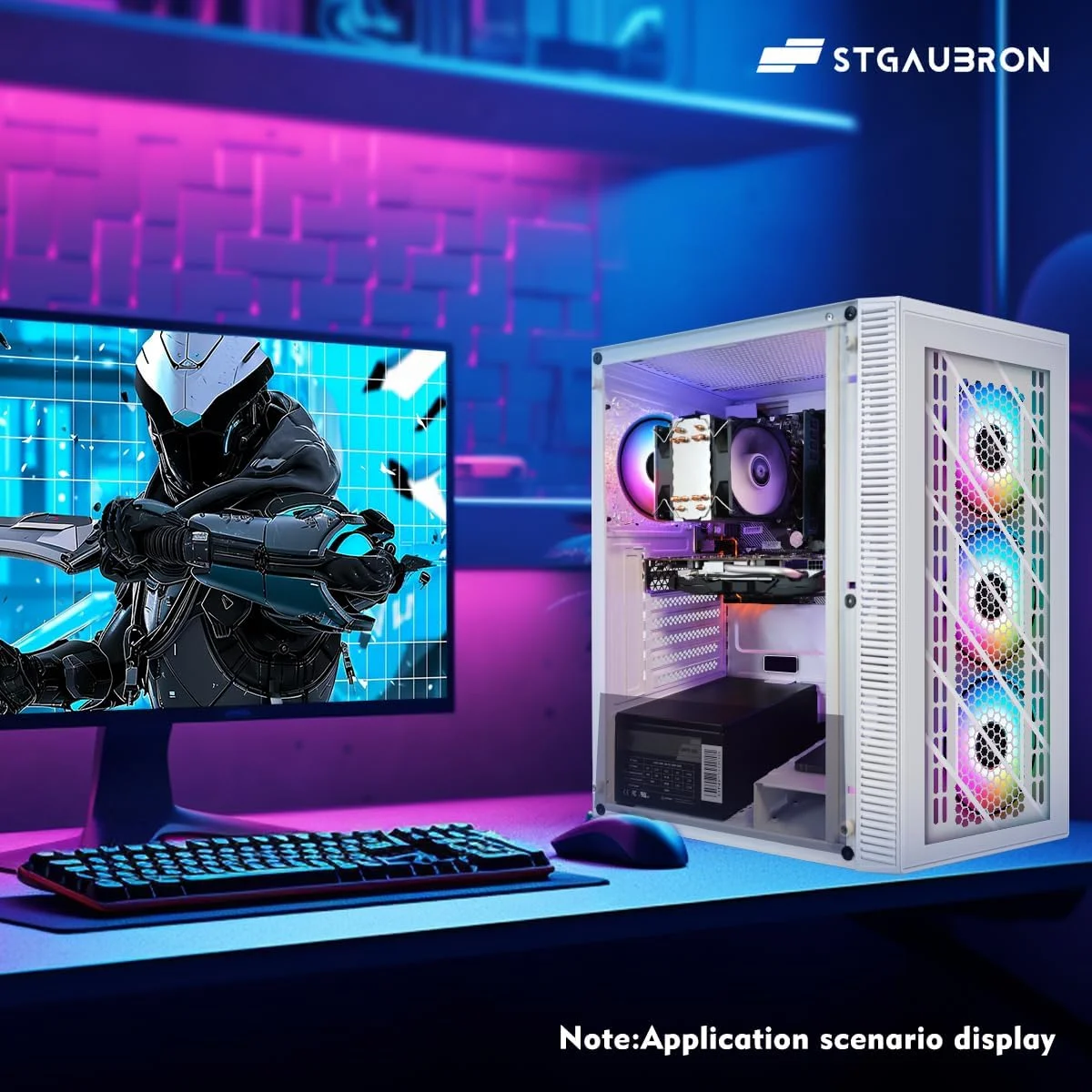 کامپیوتر رومیزی گیمینگ STGAubron، Radeon RX 5500 XT 8G GDDR6، پردازنده Intel نسل 10 G5905 3.5G، حافظه 16G DDR4، حافظه SSD 512G، وای فای 600M، بلوتوث 5.0، فن RGB x 4، کیبورد و ماوس RGB و پد ماوس، W11H64 کامپیوتر رومیزی گیمینگ STGAubron، Radeon RX 5500 XT 8G GDDR6، پردازنده Intel نسل 10 G5905 3.5G، حافظه 16G DDR4، حافظه SSD 512G، وای فای 600M، بلوتوث 5.0، فن RGB x 4، کیبورد و ماوس RGB و پد ماوس، W11H64