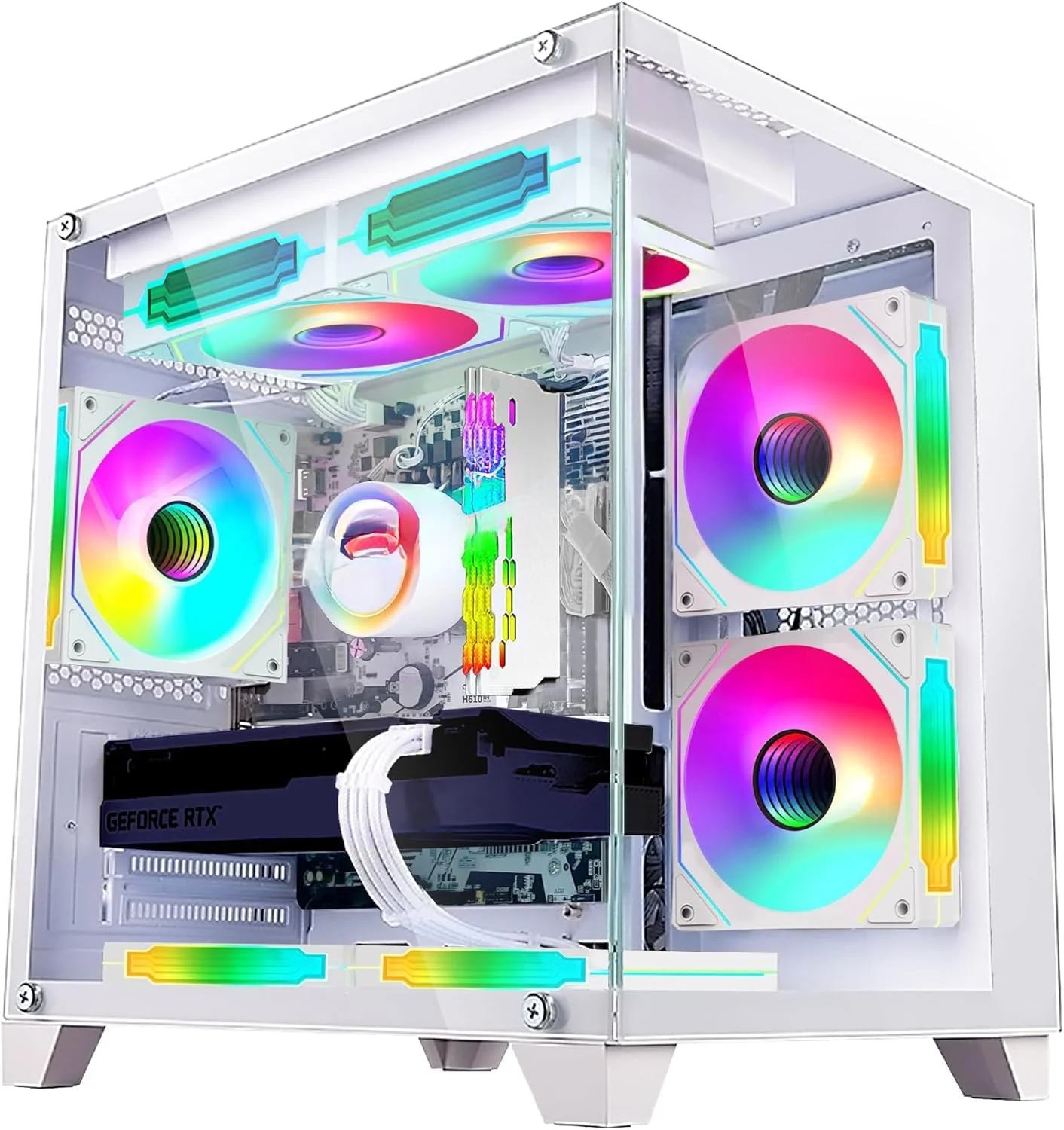 کامپیوتر رومیزی RTX 4060 8G نسل 14th Core I7 14700KF (20 هسته 28 رشته تا 5.6 گیگاهرتز) 32 گیگابایت رم DDR5 NVMe SSD 1 ترابایت، کامپیوتر گیمینگ از پیش ساخته شده سفید (ارتقا یافته) کامپیوتر رومیزی RTX 4060 8G نسل 14th Core I7 14700KF (20 هسته 28 رشته تا 5.6 گیگاهرتز) 32 گیگابایت رم DDR5 NVMe SSD 1 ترابایت، کامپیوتر گیمینگ از پیش ساخته شده سفید (ارتقا یافته)