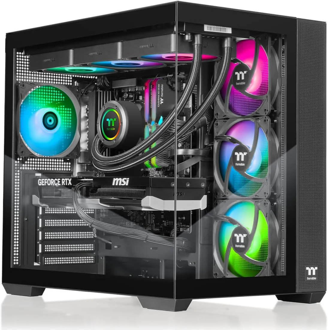 کامپیوتر گیمینگ ترمالتیک LCGS View 9880-380 (AMD Ryzen™ 7 9800X3D، رم ToughRam 32GB DDR5 6400MT/s RGB، NVIDIA® GeForce RTX™ 5080، حافظه 1TB NVMe M.2، WiFi، ویندوز 11) V38B-B850-580-LCS