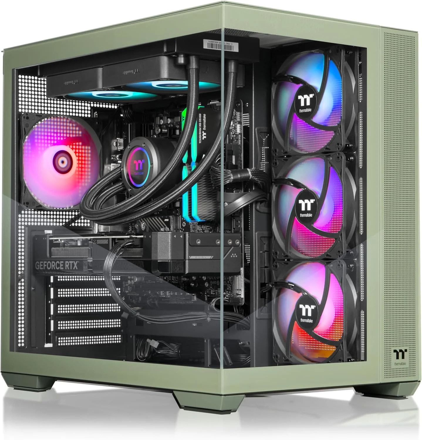 کامپیوتر گیمینگ ترمالتیک LCGS View 9770M-380 (AMD Ryzen™ 7 9700X، رم 32 گیگابایت DDR5 6000MT/s RGB ToughRam، NVIDIA® GeForce RTX™ 5070، حافظه 1 ترابایت NVMe M.2، وای فای، ویندوز 11) V38M-B85B-570-LCS