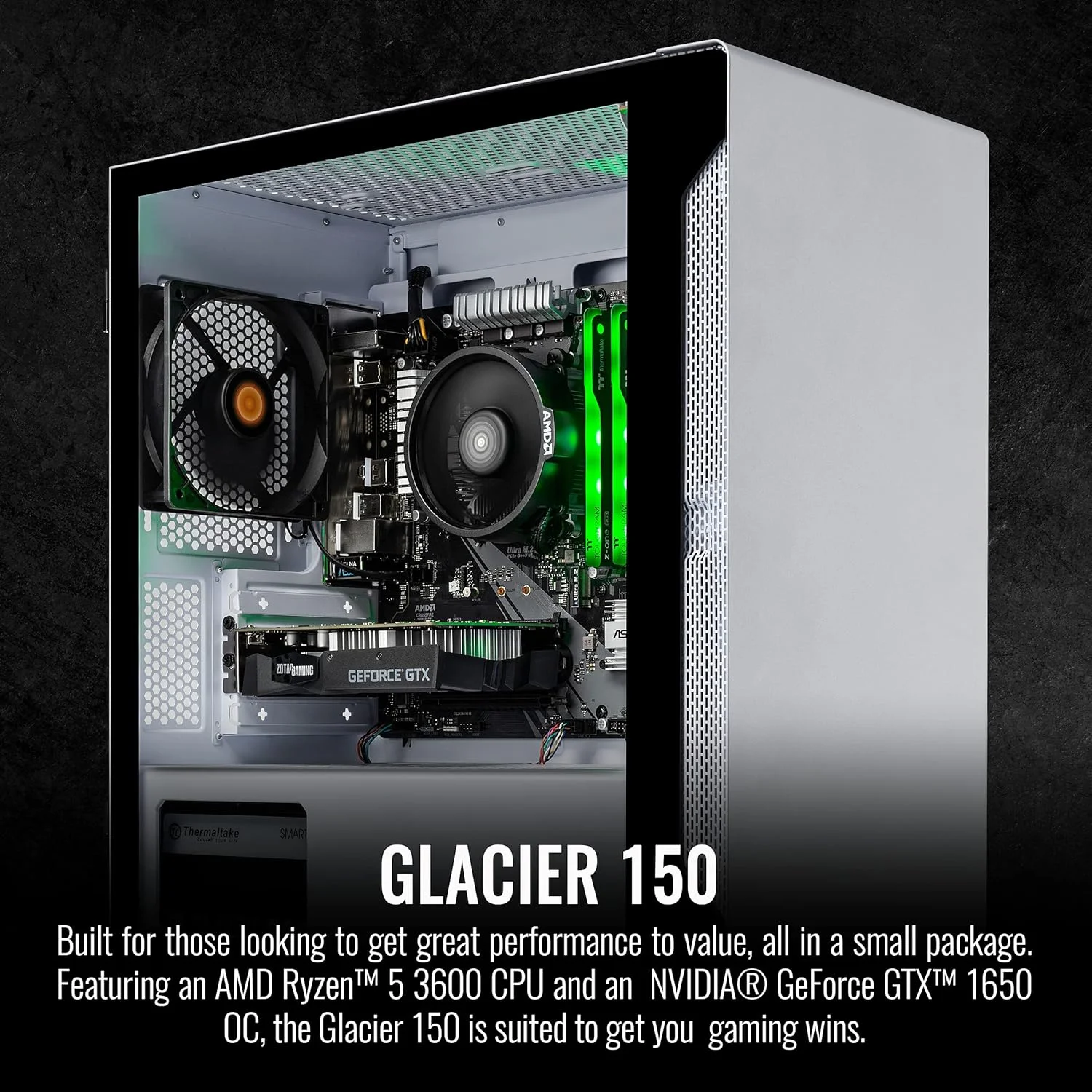 کامپیوتر گیمینگ Thermaltake Glacier 150 (AMD Ryzen 5 3600, GTX 1650 OC، رم 16 گیگابایتی RGB 3200Mhz DDR4 ToughRAM Z-ONE RGB، SSD 500 گیگابایتی، WiFi، ویندوز 10 هوم) کامپیوتر رومیزی گیمینگ S1WT-B450-G15-LCS کامپیوتر گیمینگ Thermaltake Glacier 150 (AMD Ryzen 5 3600, GTX 1650 OC، رم 16 گیگابایتی RGB 3200Mhz DDR4 ToughRAM Z-ONE RGB، SSD 500 گیگابایتی، WiFi، ویندوز 10 هوم) کامپیوتر رومیزی گیمینگ S1WT-B450-G15-LCS