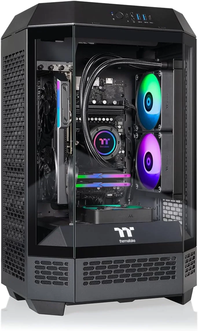 کامپیوتر گیمینگ Thermaltake LCGS Reactor 8796X (AMD Ryzen™ 7 8700F، حافظه RGB DDR5 با سرعت 6000MT/s 32 گیگابایت، AMD Radeon™ RX 9060 XT 16GB، NVMe M.2 1 ترابایت، WiFi، ویندوز 11) T3BK-B650-96X-LCS