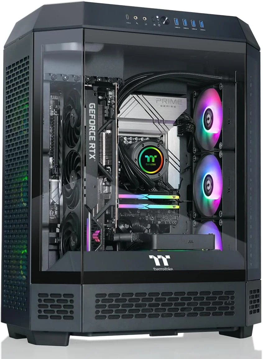کامپیوتر گیمینگ Thermaltake Reactor 9880 (AMD Ryzen™ 7 9800X3D، رم ToughRam 32GB DDR5 6400MT/s RGB، NVIDIA® GeForce RTX™ 5080، 2TB NVMe M.2، وای فای، ویندوز 11) T6BK-X870-580-LCS