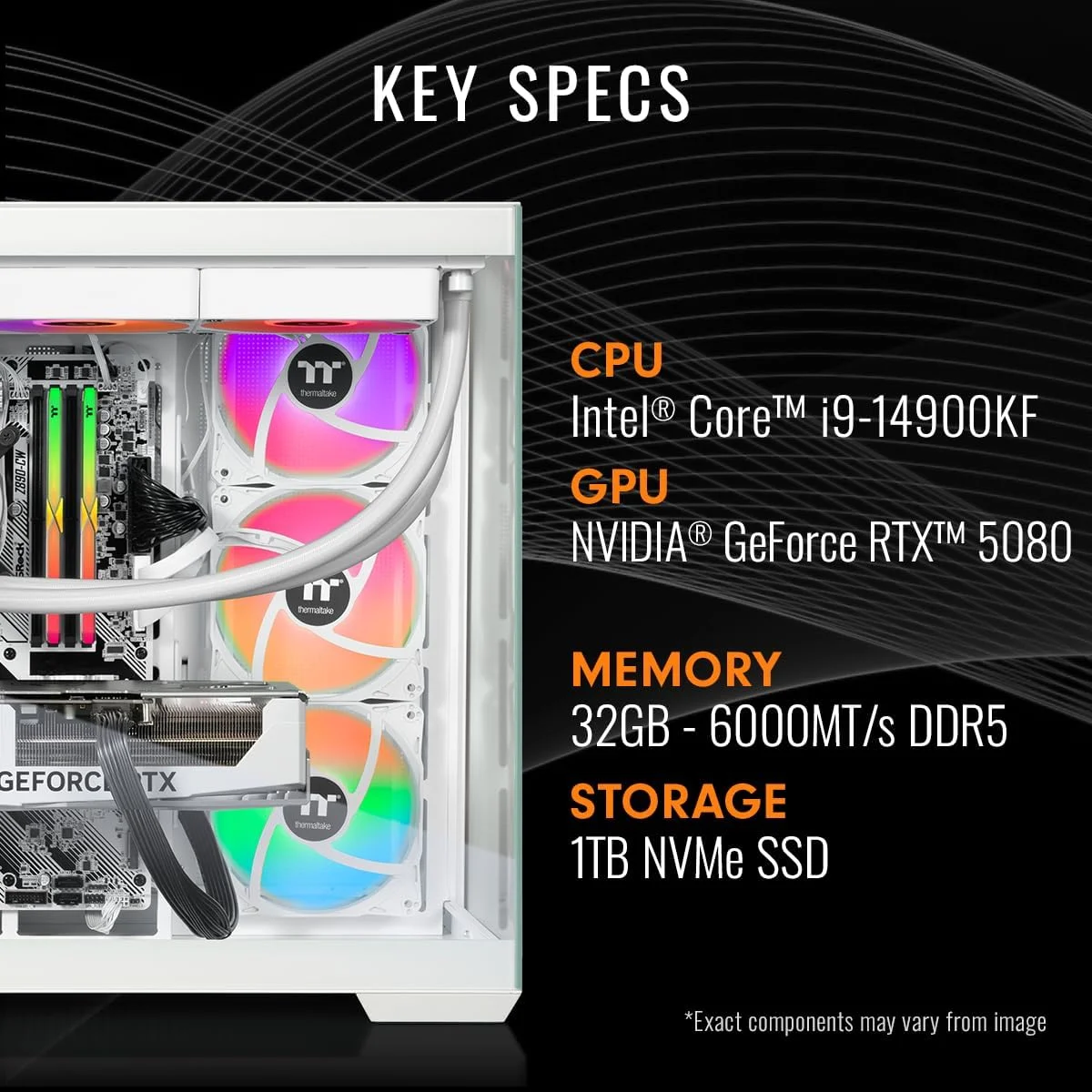 کامپیوتر گیمینگ ترمالتیک LCGS View i1480S-380 (پردازنده Intel® Core™ i9-14900KF، رم ToughRam 32GB DDR5 6400MT/s RGB، کارت گرافیک NVIDIA® GeForce RTX™ 5080، حافظه 1TB NVMe M.2، WiFi، ویندوز 11) V38S-Z790-580-LCS