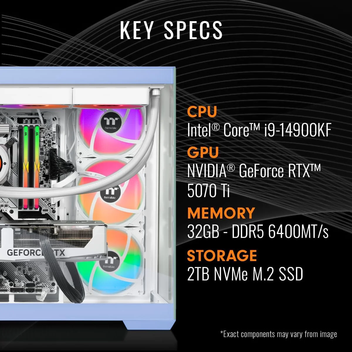 کامپیوتر گیمینگ ترمالتیک LCGS View i1470TH-380 (پردازنده Intel® Core™ i9-14900KF، رم ToughRam 32GB DDR5 6400MT/s RGB، کارت گرافیک NVIDIA® GeForce RTX™ 5070 Ti، حافظه 2TB NVMe M.2، WiFi، ویندوز 11) V38H-Z790-57T-LCS