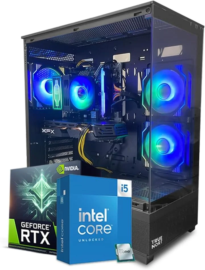 کامپیوتر گیمینگ TrueNort FINIX با پردازنده Intel Core i5-12400F و کارت گرافیک Nvidia Geforce RTX 4060 به همراه 16 گیگابایت رم و 1 ترابایت حافظه NVMe SSD و ویندوز 11 پرو - مشکی