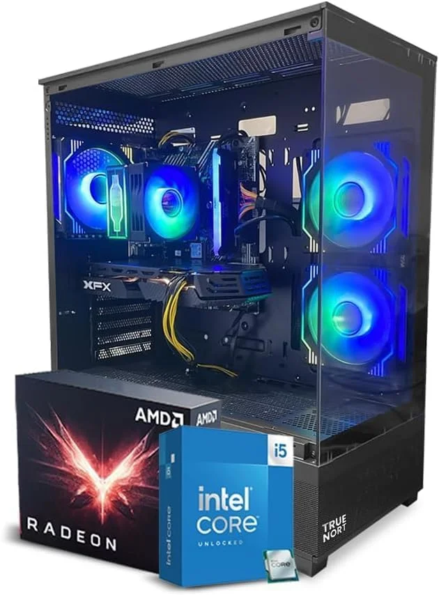 کامپیوتر گیمینگ TrueNort Novaeon – پردازنده Intel Core i5-11400F، کارت گرافیک AMD Radeon RX 580S 8GB، رم 8GB، حافظه SSD NVMe 256GB + هارد دیسک 1TB، ویندوز 11 پرو، کیس مشکی Mid-Tower RGB – کامپیوتر رومیزی قدرتمند برای بازی کامپیوتر گیمینگ TrueNort Novaeon – پردازنده Intel Core i5-11400F، کارت گرافیک AMD Radeon RX 580S 8GB، رم 8GB، حافظه SSD NVMe 256GB + هارد دیسک 1TB، ویندوز 11 پرو، کیس مشکی Mid-Tower RGB – کامپیوتر رومیزی قدرتمند برای بازی