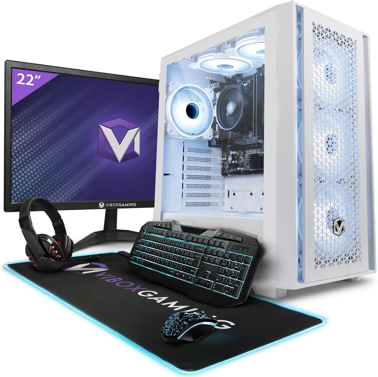 کامپیوتر گیمینگ Vibox I-16 سفید • AMD Ryzen 3 3200G 4.0GHz • Radeon Vega 8 • 16GB RAM • 1TB SSD • Windows 11 • مانیتور 21.5 اینچ • WiFi • اسمبل شده کامپیوتر گیمینگ Vibox I-16 سفید • AMD Ryzen 3 3200G 4.0GHz • Radeon Vega 8 • 16GB RAM • 1TB SSD • Windows 11 • مانیتور 21.5 اینچ • WiFi • اسمبل شده