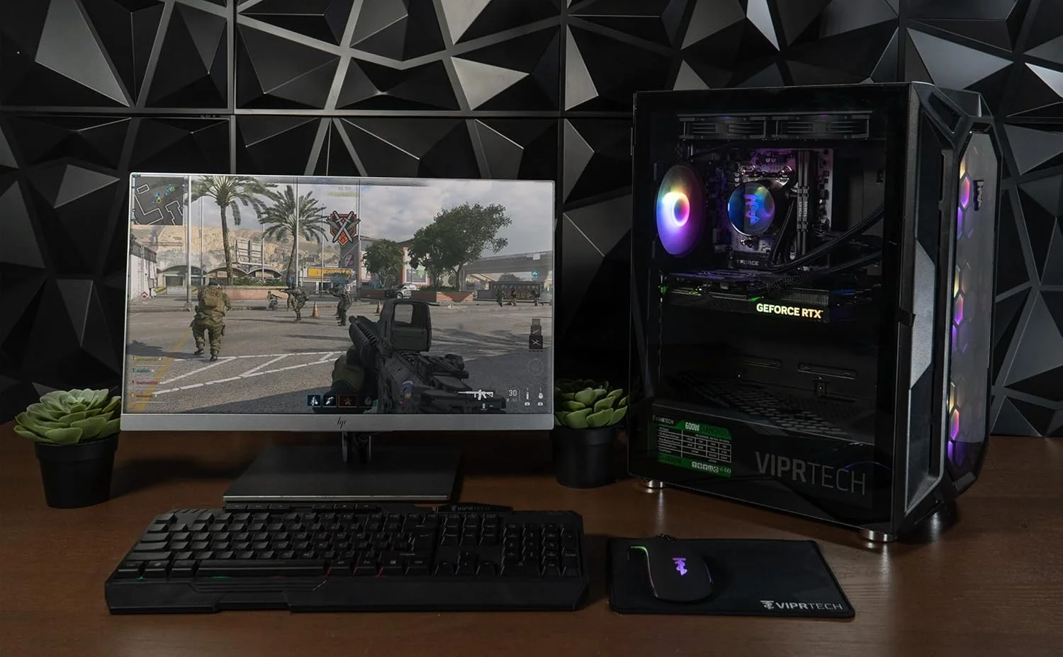 کامپیوتر گیمینگ خنک‌شونده با مایع ViprTech Ghost 4.0 - AMD Ryzen 7 (توربو 4.4 گیگاهرتز), RTX 4060 Ti 8GB, 32GB DDR4 3200, 1TB NVMe SSD, آماده واقعیت مجازی, استریمینگ, WiFi, RGB, ویندوز 11, دسکتاپ از پیش ساخته شده, مشکی