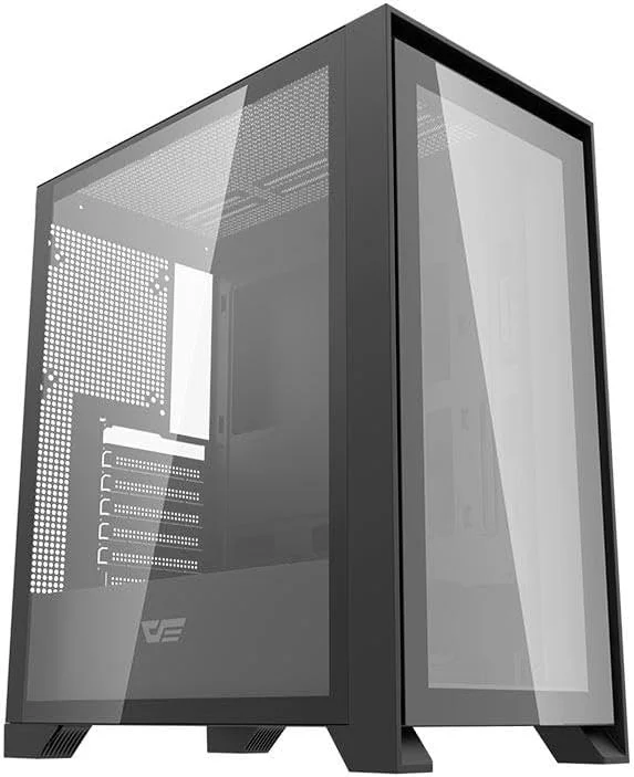 کیس کامپیوتر گیمینگ Aigo Darkflash DRX70 Glass ATX/M-ATX/Mini-ITX با ۴ فن ۱۲۰ میلی‌متری ARGB از پیش نصب‌شده، پنل شیشه‌ای حرارت‌دیده مغناطیسی جداشدنی در جلو، پشتیبانی از رادیاتورهای ۲۸۰ میلی‌متری، USB 3.0 و ۷ اسلات PCI