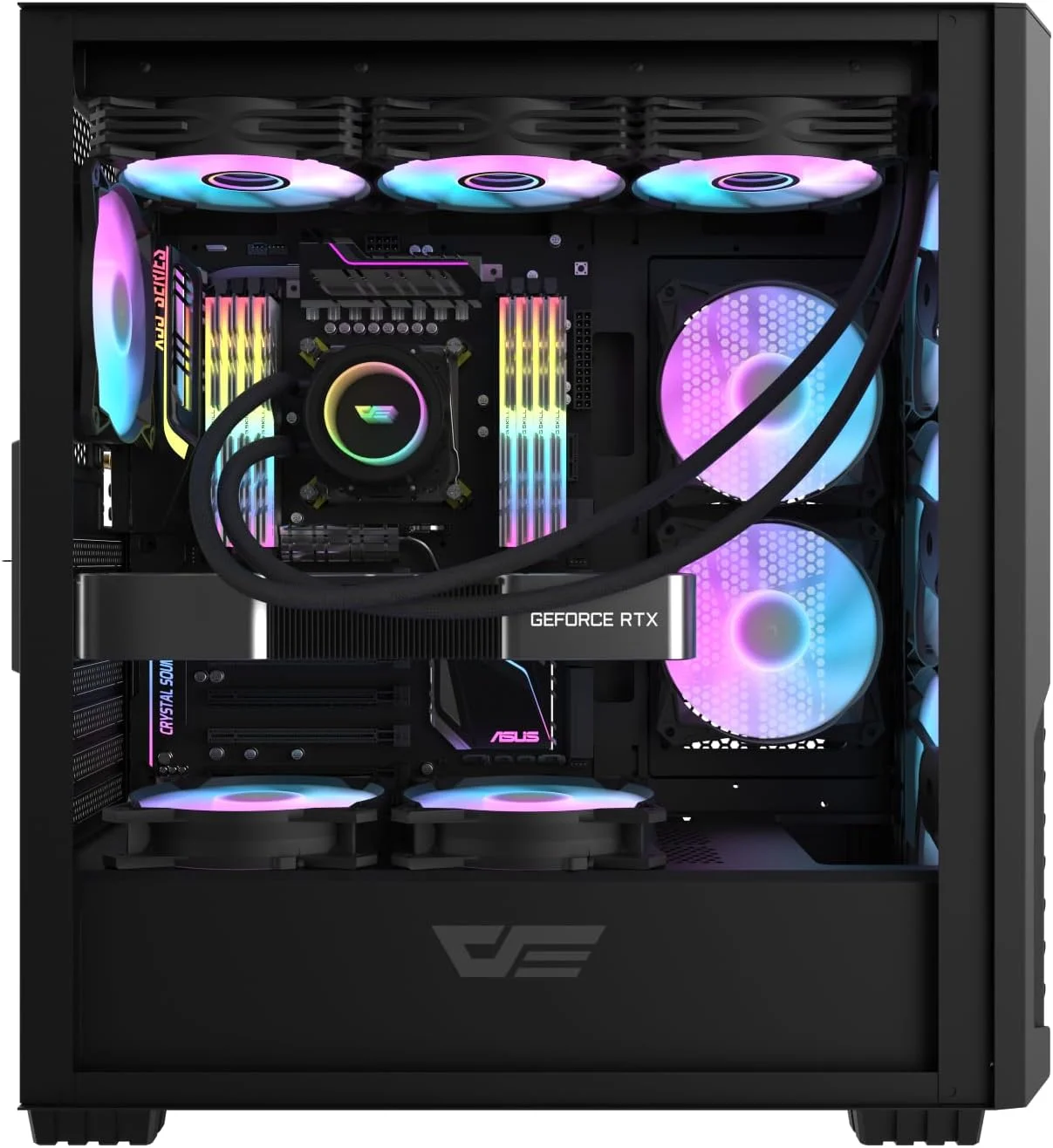 کیس کامپیوتر گیمینگ Aigo darkFlash DF2100 Mesh E-ATX, ITX, M-ATX, ATX، دارای 4 فن ARGB از پیش نصب شده، پنل های شیشه ای حرارت دیده و 9 اسلات PCI برای GPU، سازگار با رادیاتور 360 میلی متری، USB 3.0، کیس کامپیوتر (مشکی) کیس کامپیوتر گیمینگ Aigo darkFlash DF2100 Mesh E-ATX, ITX, M-ATX, ATX، دارای 4 فن ARGB از پیش نصب شده، پنل های شیشه ای حرارت دیده و 9 اسلات PCI برای GPU، سازگار با رادیاتور 360 میلی متری، USB 3.0، کیس کامپیوتر (مشکی)