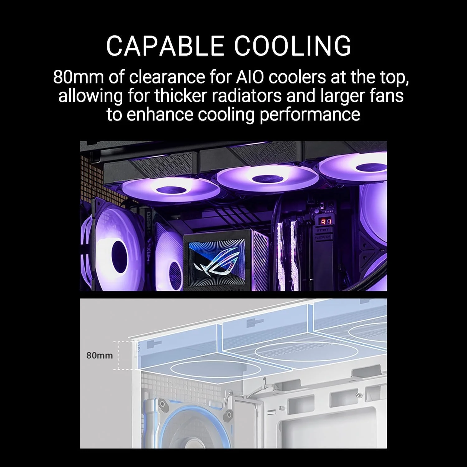 کیس کامپیوتر ASUS A31 Plus Mid-Tower - مشکی با شیشه حرارت دیده و فن های ARGB، سازگار با ATX/Micro-ATX/Mini-ITX