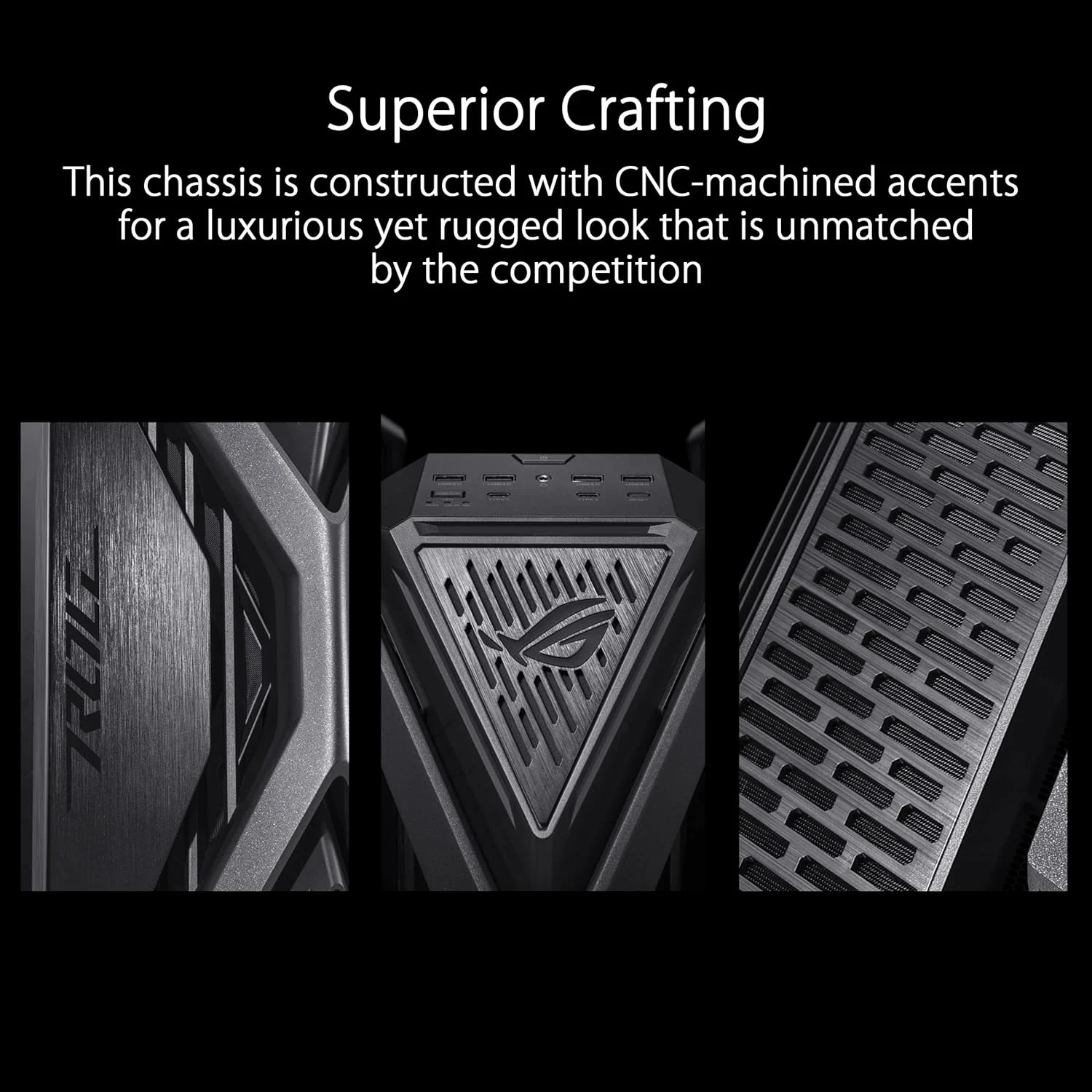 کیس گیمینگ ASUS Hyperion GR701 Full Tower E-ATX، دارای 9 اسلات توسعه، شیشه حرارت دیده، پشتیبانی از رادیاتور تا 420 میلی متر، 3 عدد فن 140 میلی متری (جلو)، ARGB Aura Sync - مشکی (90DC00F0-B39000)