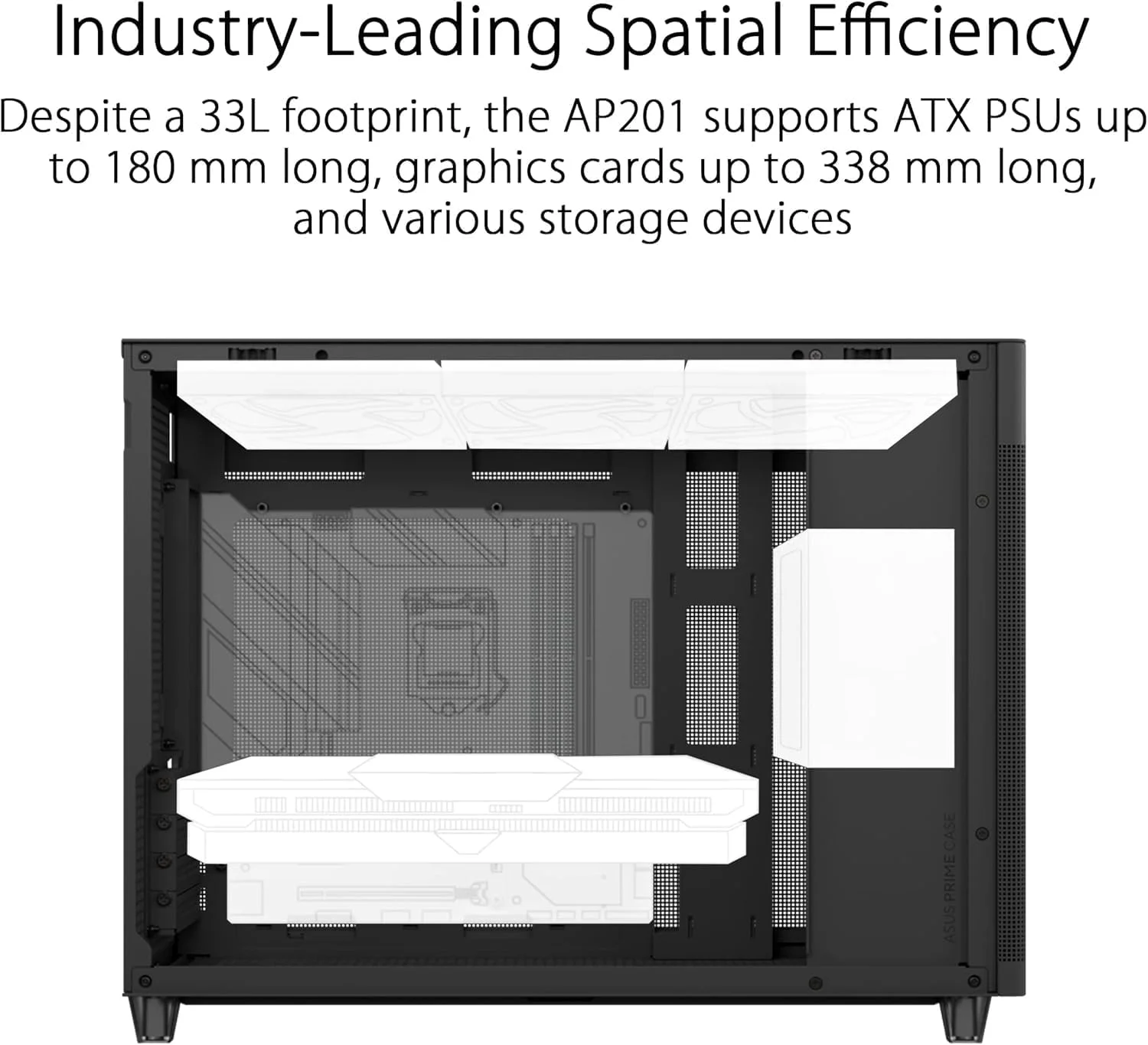 کیس کامپیوتر ASUS Prime AP201 Mid-Tower – شیشه حرارت دیده، مشکی، سازگار با ATX/Micro-ATX/Mini-ITX کیس کامپیوتر ASUS Prime AP201 Mid-Tower – شیشه حرارت دیده، مشکی، سازگار با ATX/Micro-ATX/Mini-ITX